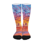 Maldives Sunset Print Long Socks