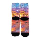 Maldives Sunset Print Long Socks