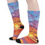 Maldives Sunset Print Long Socks
