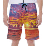 Maldives Sunset Print Men's Beach Shorts