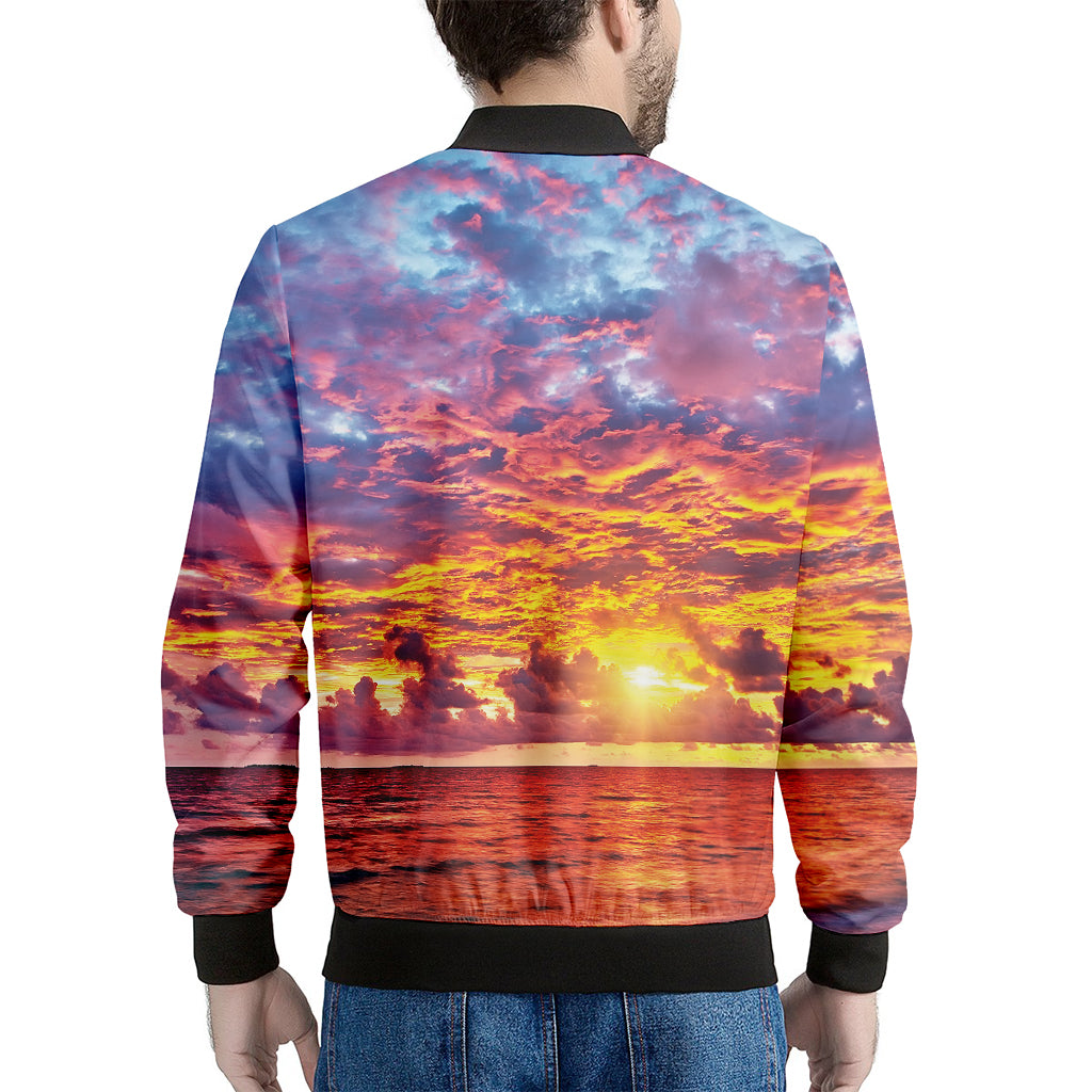 Maldives Sunset Print Men's Bomber Jacket