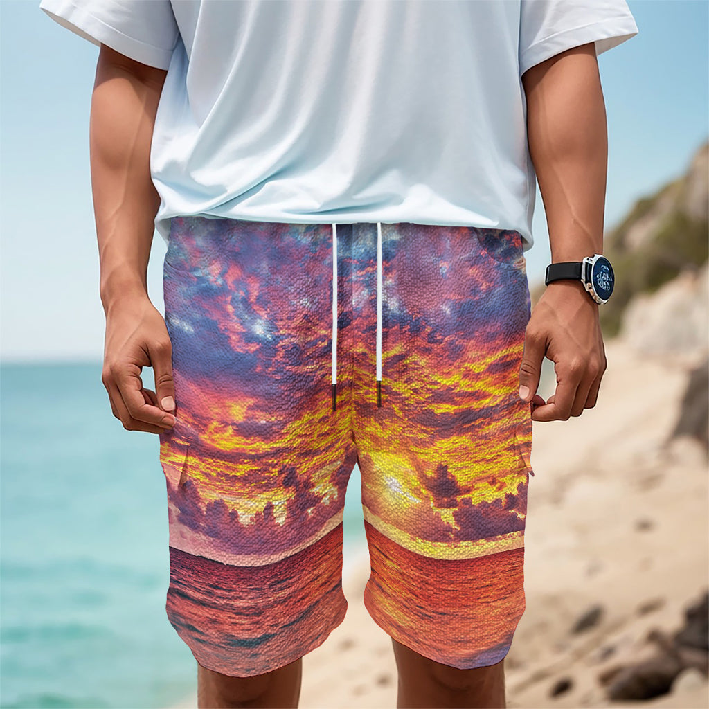 Maldives Sunset Print Men's Cargo Shorts