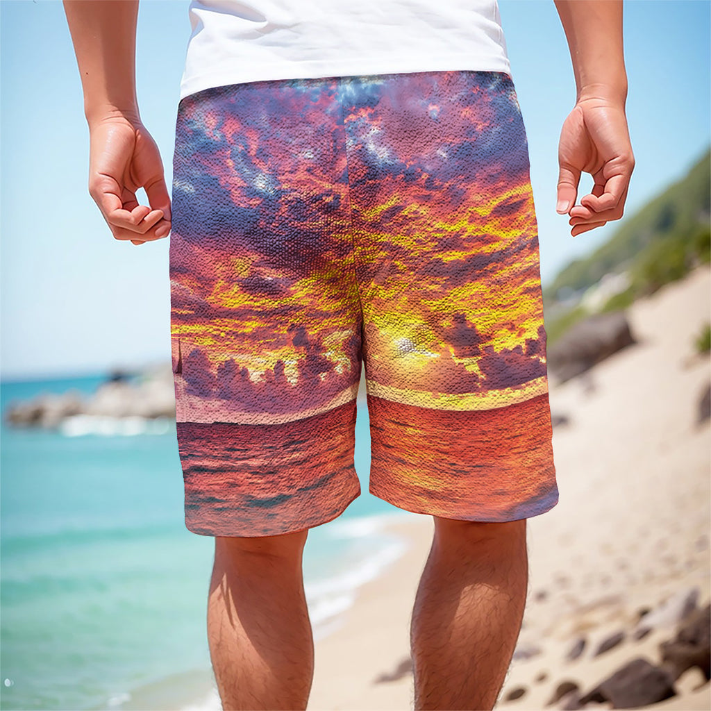 Maldives Sunset Print Men's Cargo Shorts