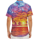 Maldives Sunset Print Men's Deep V-Neck Shirt
