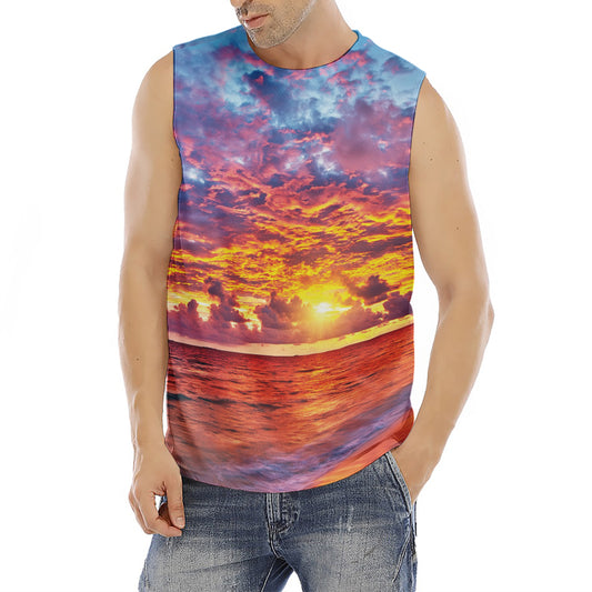 Maldives Sunset Print Men's Fitness Tank Top