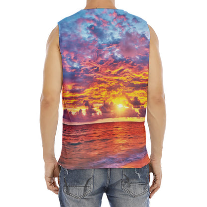 Maldives Sunset Print Men's Fitness Tank Top