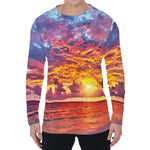 Maldives Sunset Print Men's Long Sleeve T-Shirt