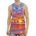Maldives Sunset Print Men's Muscle Tank Top
