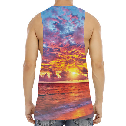 Maldives Sunset Print Men's Muscle Tank Top