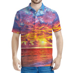 Maldives Sunset Print Men's Polo Shirt