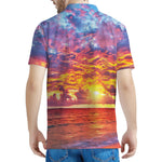 Maldives Sunset Print Men's Polo Shirt