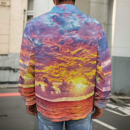 Maldives Sunset Print Men's Shirt Jacket