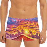 Maldives Sunset Print Men's Short Boxer Briefs