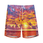 Maldives Sunset Print Men's Sports Shorts