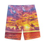 Maldives Sunset Print Men's Sports Shorts