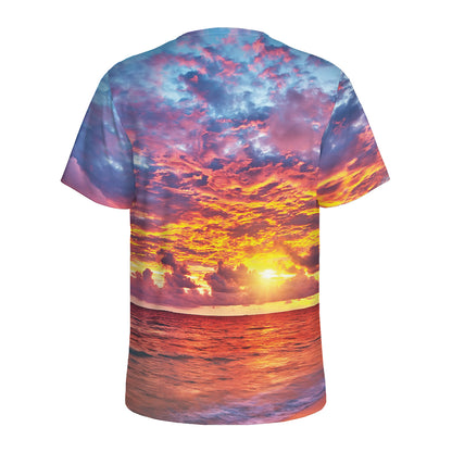 Maldives Sunset Print Men's Sports T-Shirt