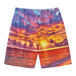 Maldives Sunset Print Men's Swim Trunks