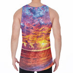Maldives Sunset Print Men's Velvet Tank Top