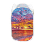 Maldives Sunset Print Mesh Laundry Hamper