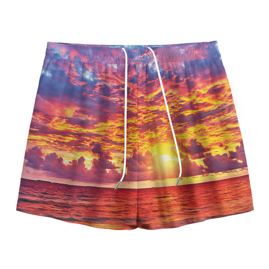 Maldives Sunset Print Mesh Shorts