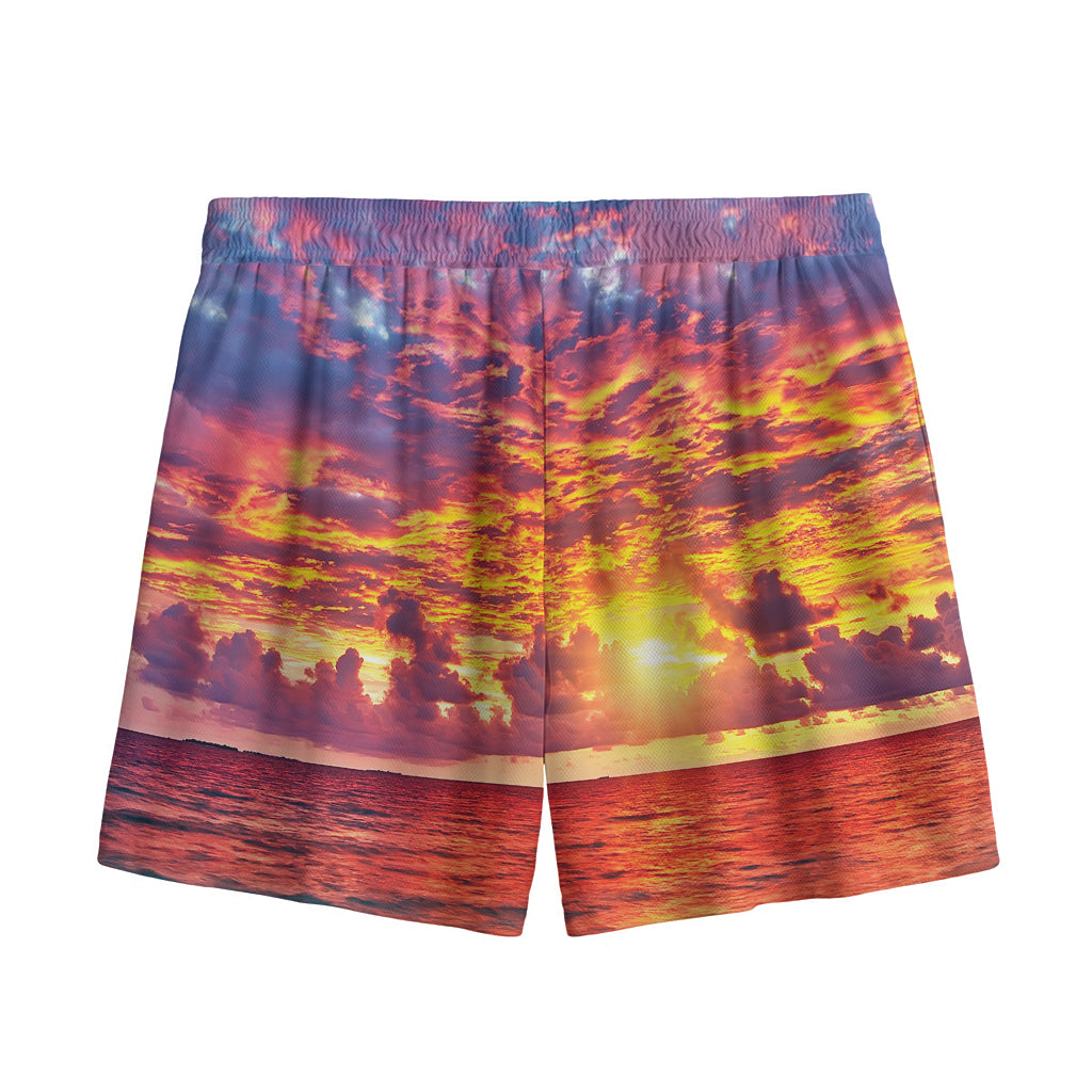 Maldives Sunset Print Mesh Shorts