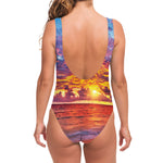 Maldives Sunset Print One Piece Swimsuit