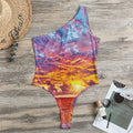 Maldives Sunset Print One Shoulder Bodysuit