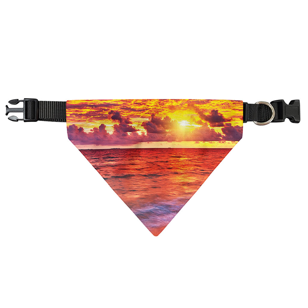Maldives Sunset Print Over The Collar Dog Bandana