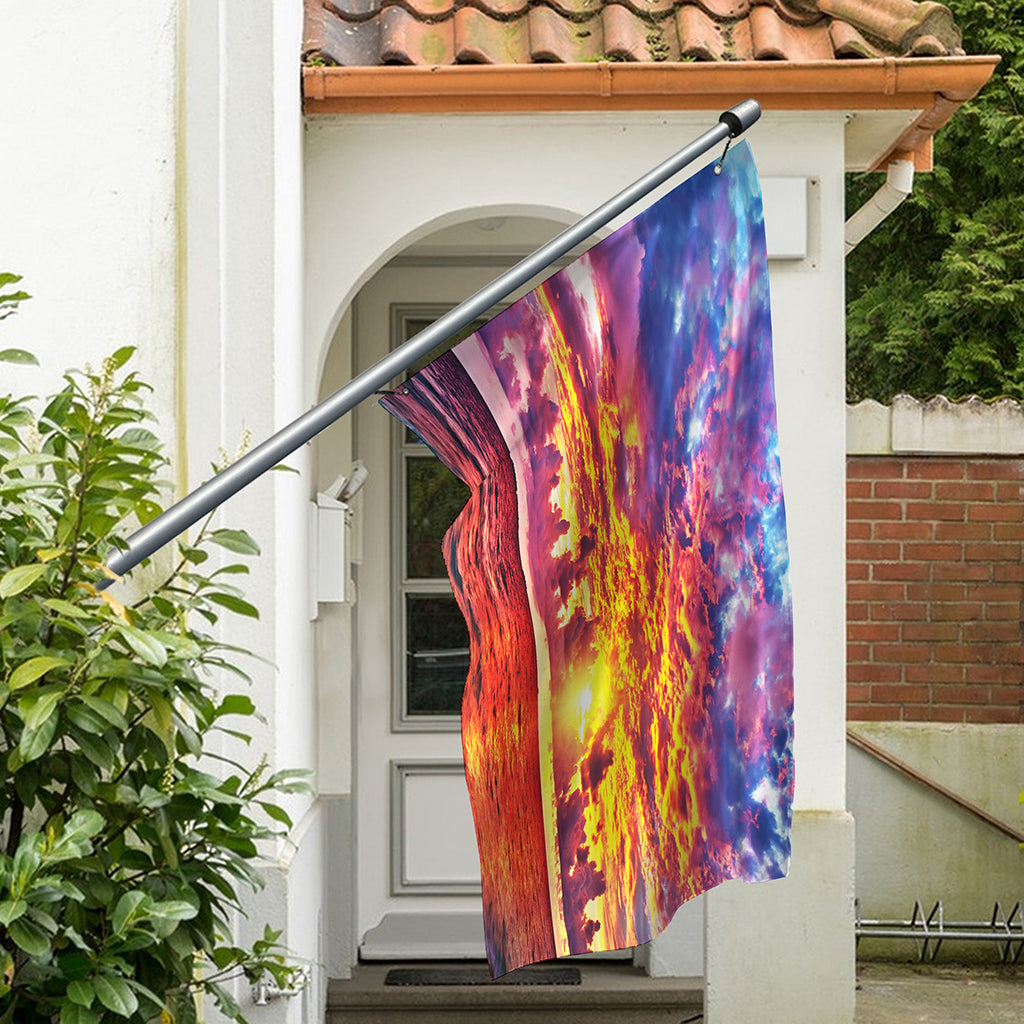 Maldives Sunset Print Polyester Flag