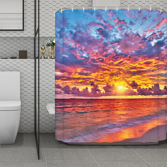 Maldives Sunset Print Polyester Shower Curtain