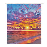 Maldives Sunset Print Polyester Shower Curtain