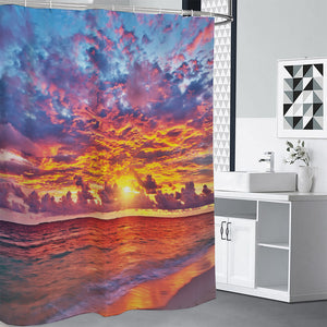 Maldives Sunset Print Premium Shower Curtain