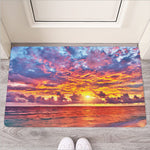 Maldives Sunset Print Rubber Doormat