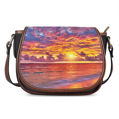 Maldives Sunset Print Saddle Bag