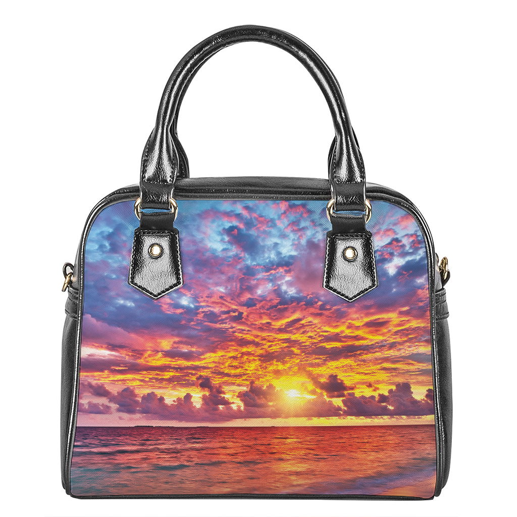 Maldives Sunset Print Shoulder Handbag