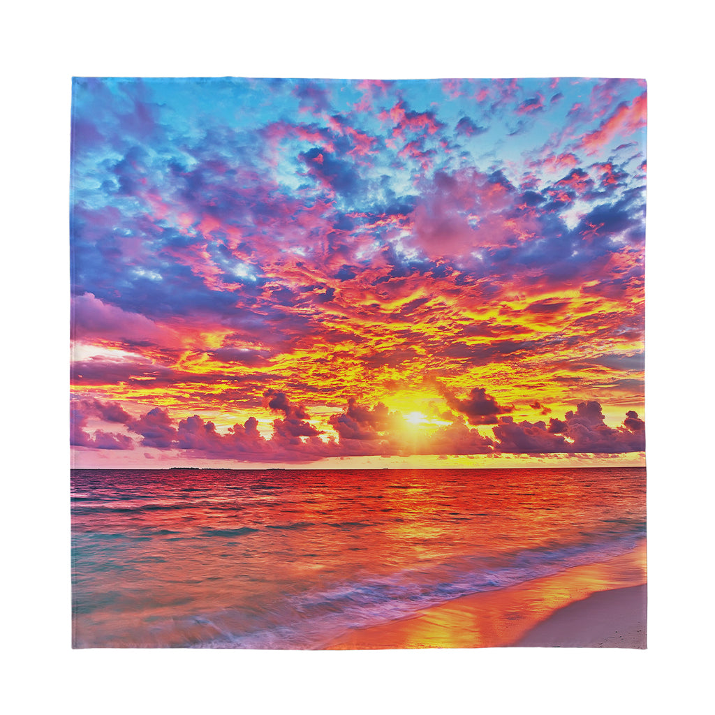 Maldives Sunset Print Silk Bandana