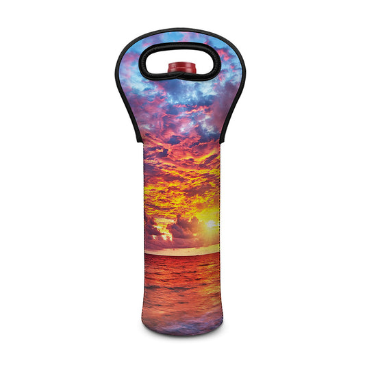 Maldives Sunset Print Single Neoprene Wine Tote