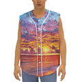 Maldives Sunset Print Sleeveless Baseball Jersey