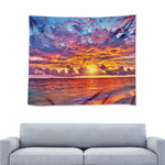 Maldives Sunset Print Tapestry