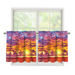 Maldives Sunset Print Tier Curtains