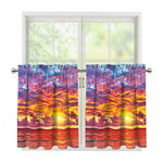 Maldives Sunset Print Tier Curtains