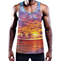Maldives Sunset Print Men's Workout Tank Top