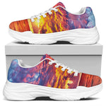 Maldives Sunset Print White Chunky Shoes