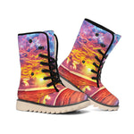 Maldives Sunset Print Winter Boots