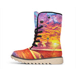 Maldives Sunset Print Winter Boots
