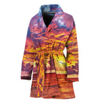 Maldives Sunset Print Women's Bathrobe