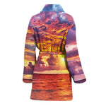 Maldives Sunset Print Women's Bathrobe