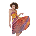 Maldives Sunset Print Women's Sleeveless Dress