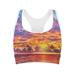 Maldives Sunset Print Women's Sports Bra