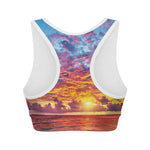 Maldives Sunset Print Women's Sports Bra